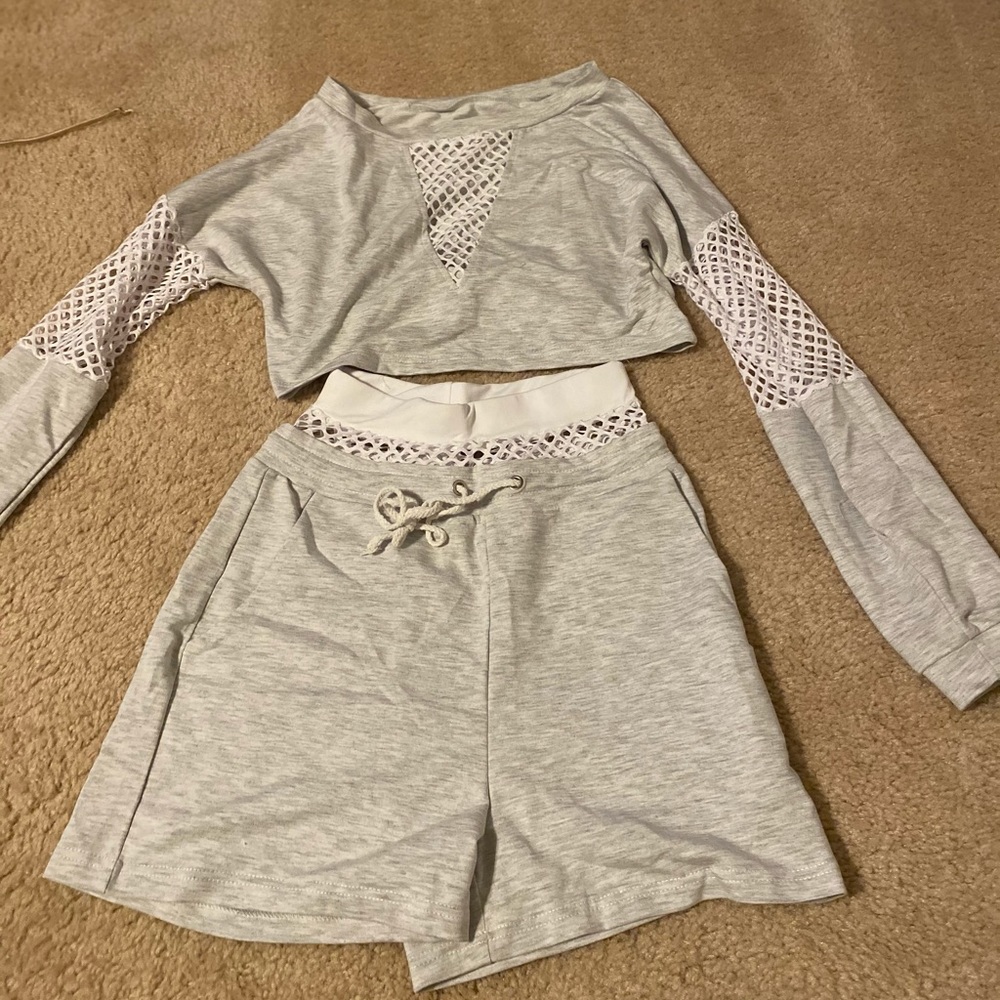 Brand New 2pc crop top short set